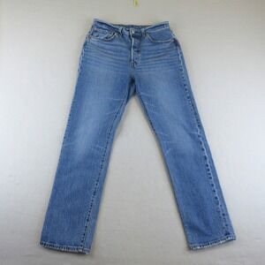LevisJeans Womens 31 501 Blue Medium Wash High Rise Straight Leg Button Fly